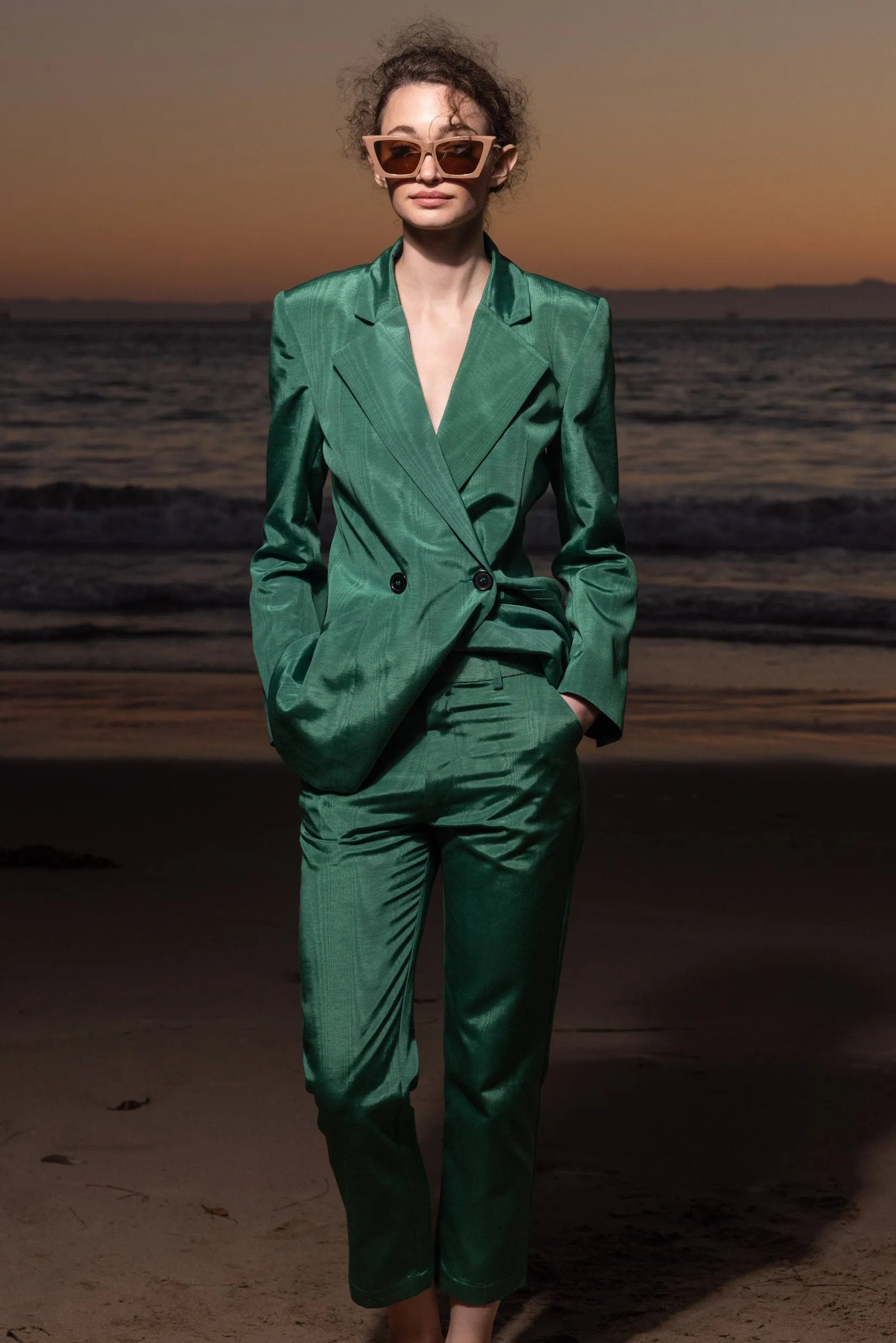 Mars Blazer - Green Moire - Heidi Merrick