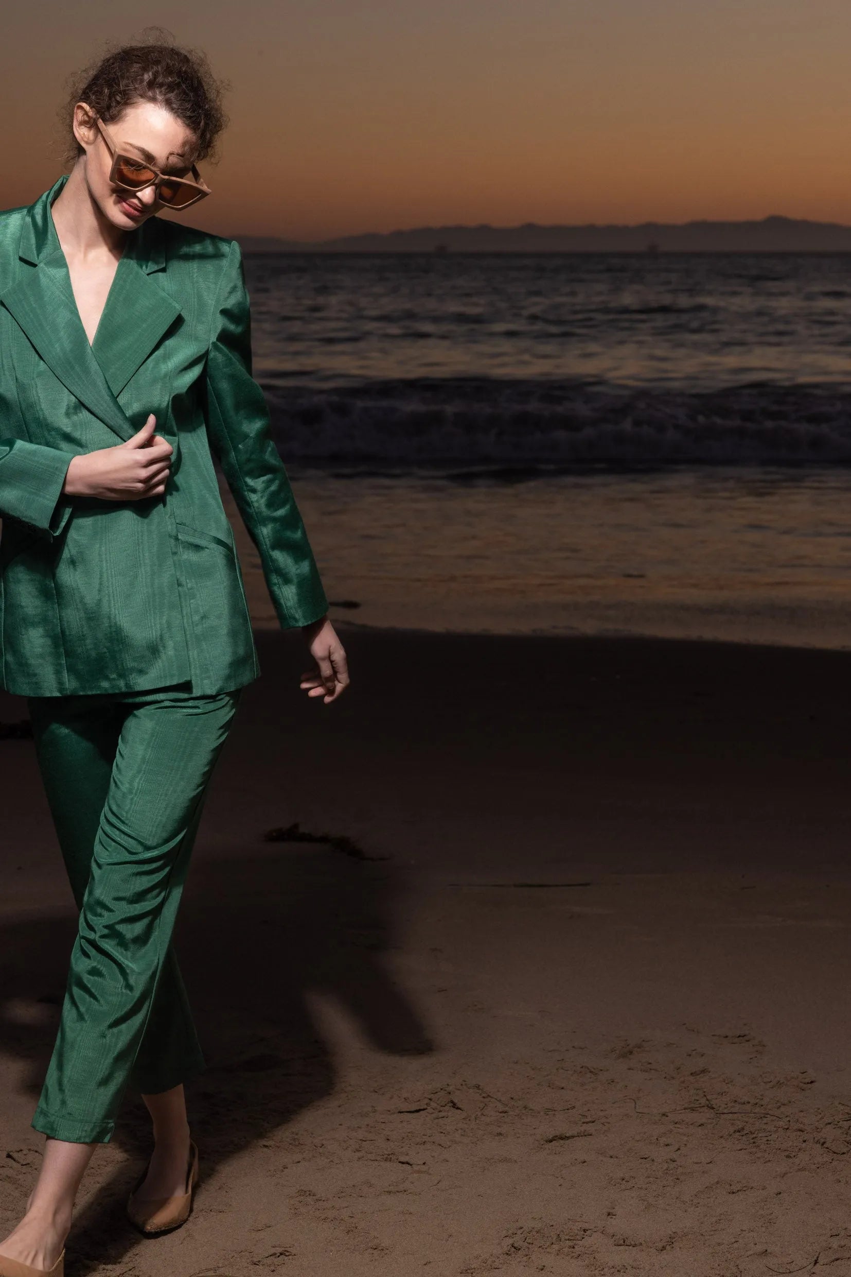 Mars Blazer - Green Moire - Heidi Merrick