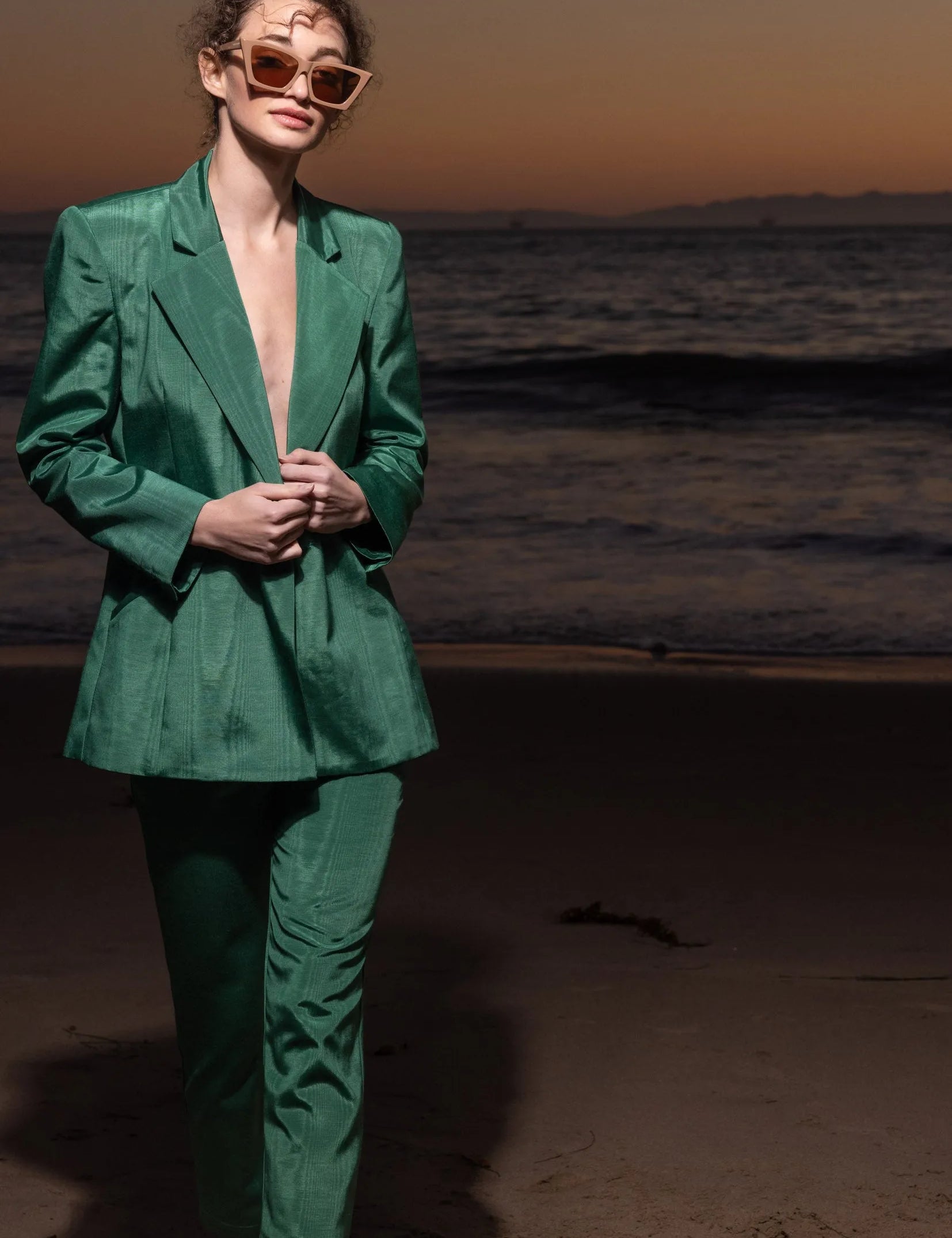 Mars Blazer - Green Moire - Heidi Merrick