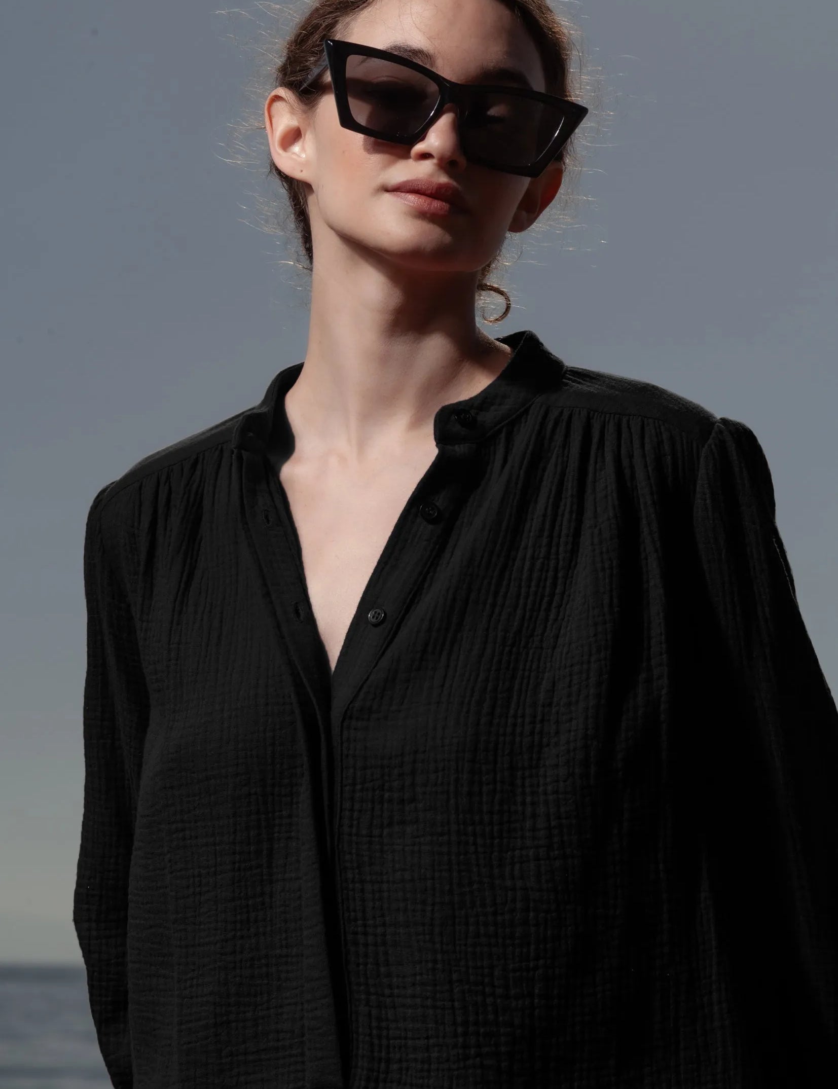 Marish Top - Black Gauze - Heidi Merrick