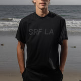 SRF LA Mustache Tee - Black on Black - Heidi Merrick