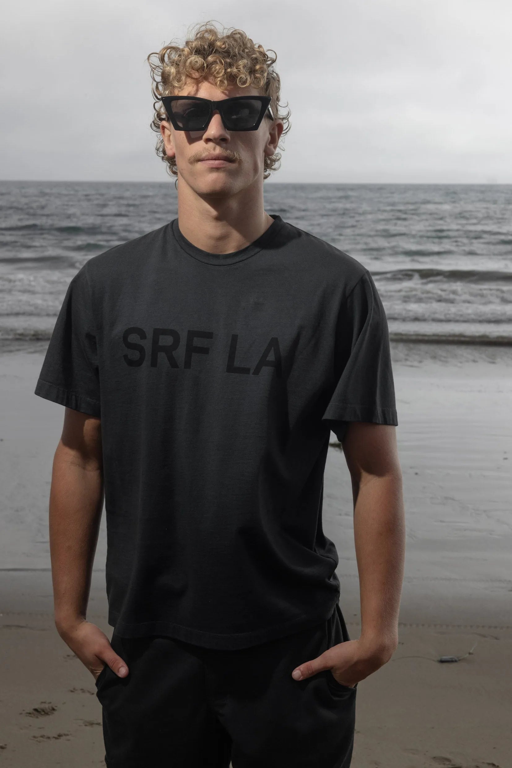 SRF LA Classic Tee - Black on Washed Black - Heidi Merrick