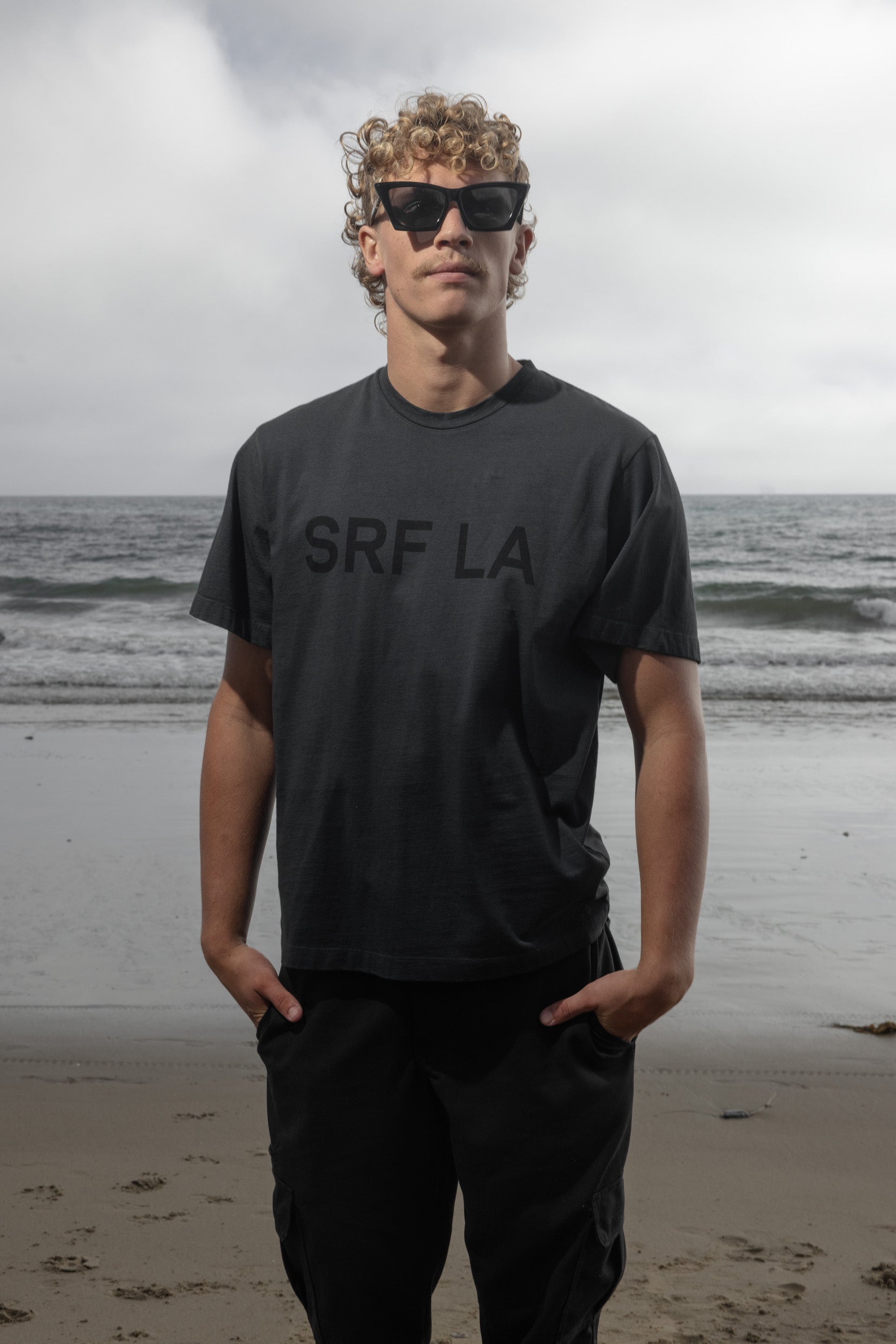 SRF LA Classic Tee - Black on Washed Black - Heidi Merrick