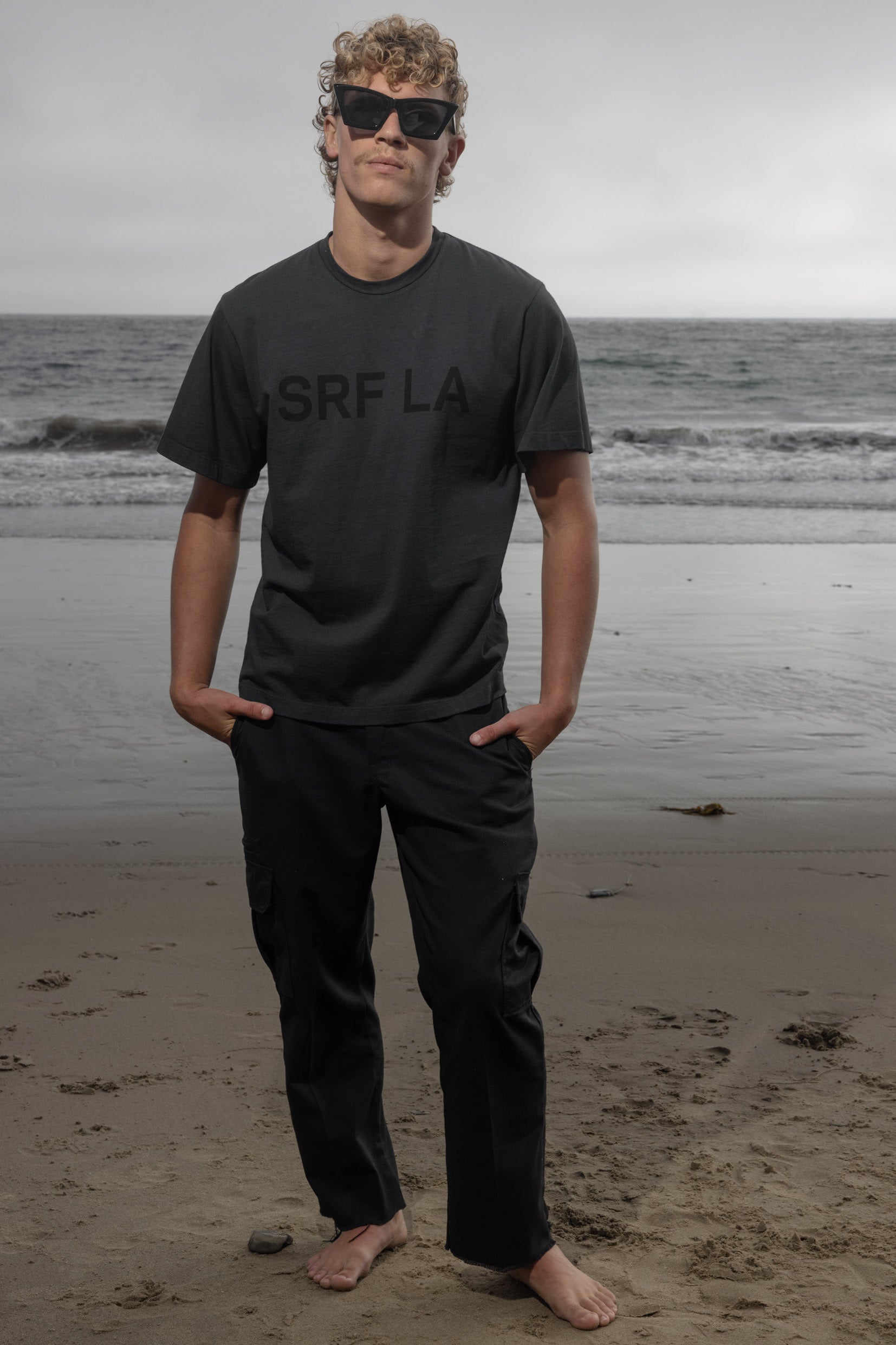 SRF LA Classic Tee - Black on Washed Black - Heidi Merrick
