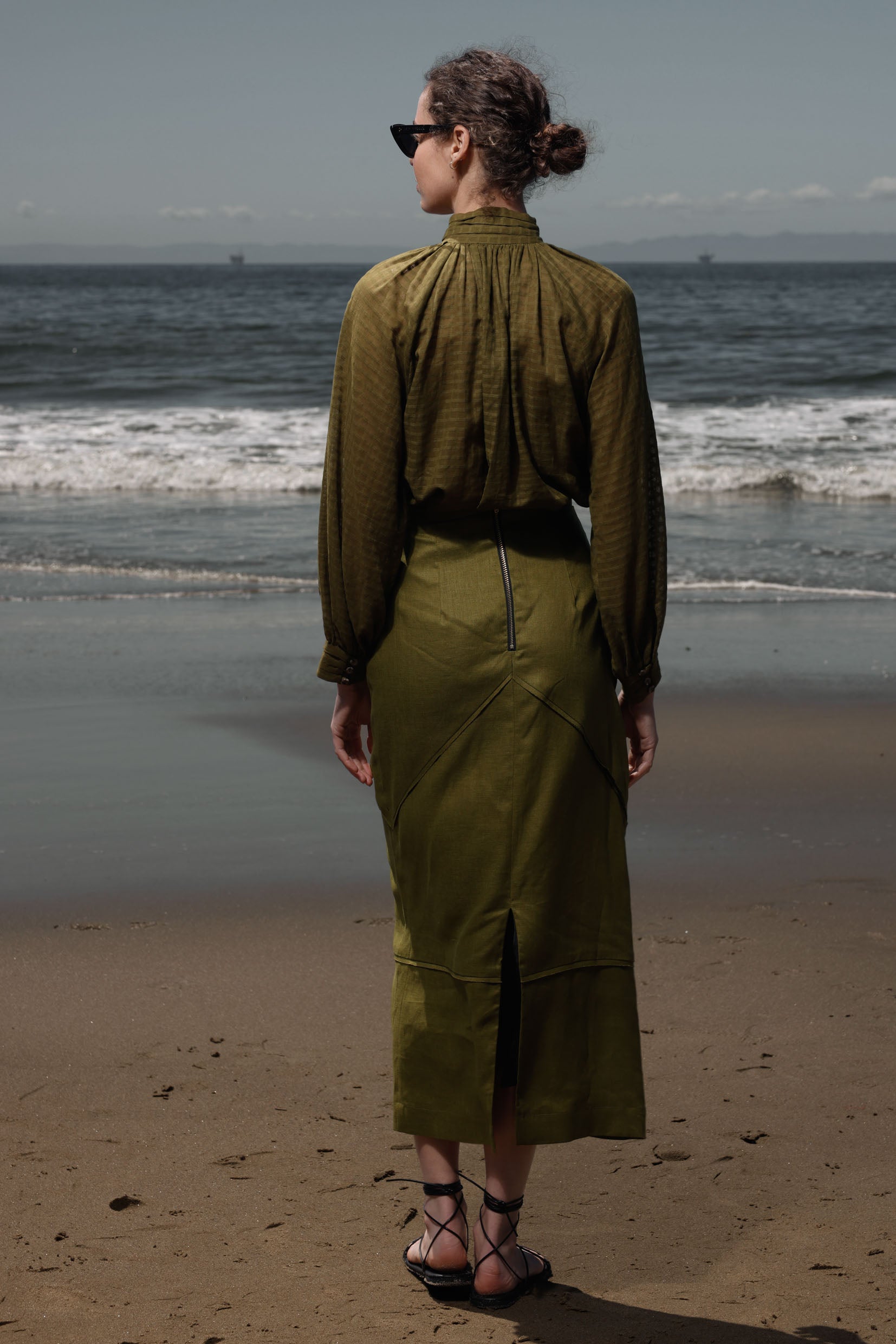 Geometry Skirt - Frog Linen - Heidi Merrick