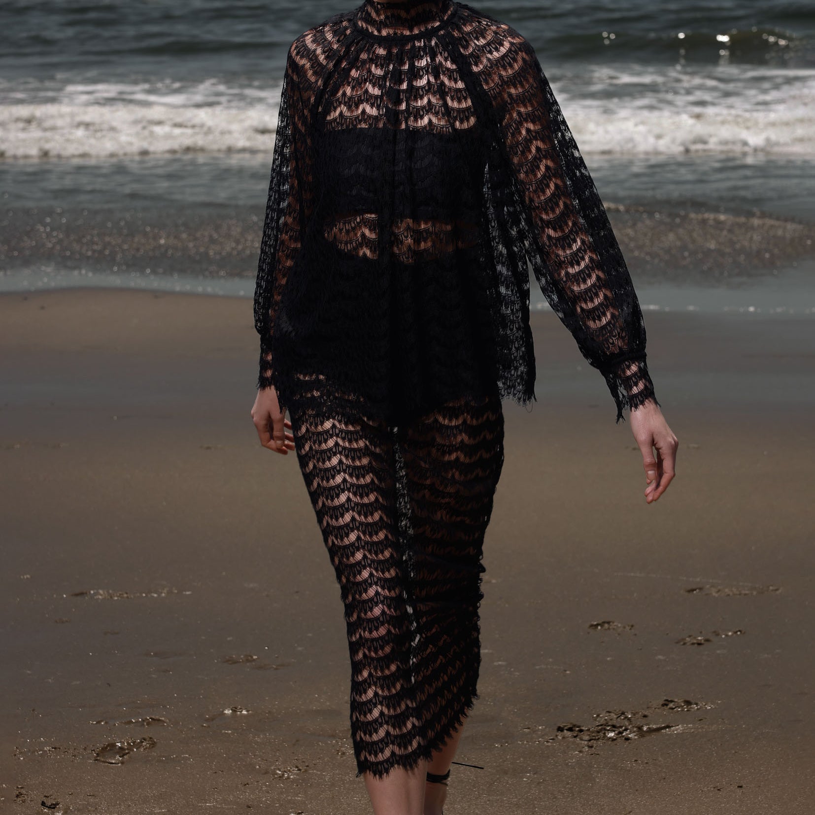 Tara Skirt - Eclipse Black Lace - Heidi Merrick