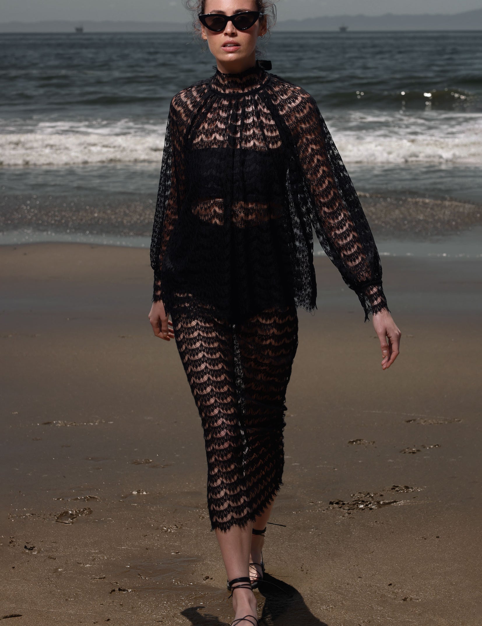 Tara Skirt - Eclipse Black Lace - Heidi Merrick
