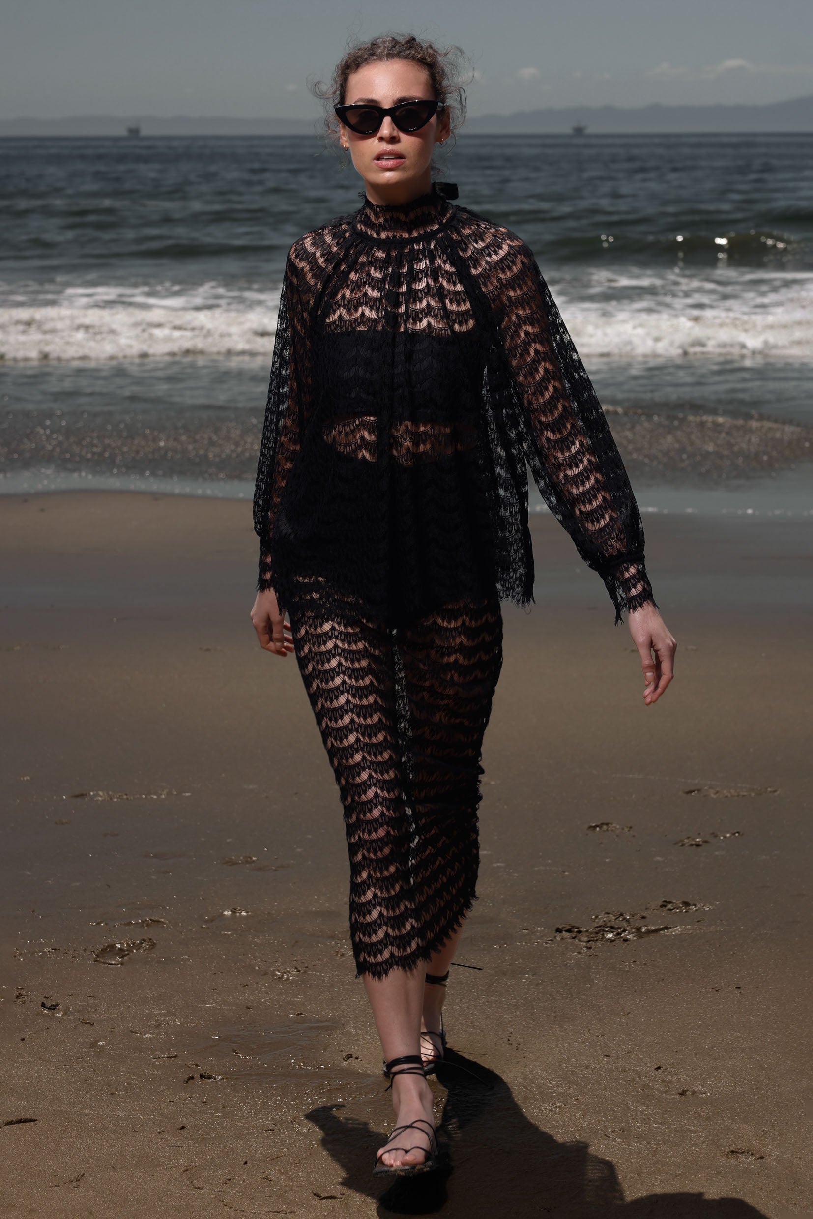 Tara Skirt - Eclipse Black Lace - Heidi Merrick