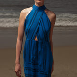 Aurora Dress - Blue Moroccan Stripe