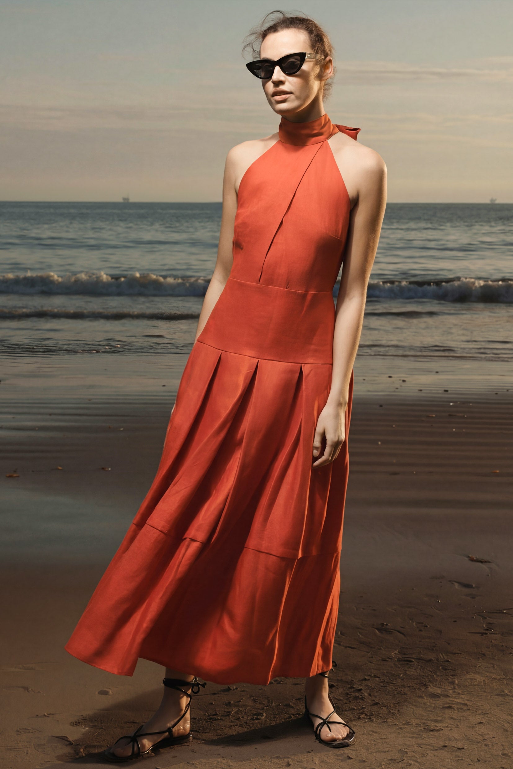 Nysa Dress - Poppy Linen - Heidi Merrick