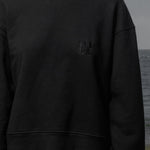 Barrel Sleeve 70's SRF LA Crewneck - Black Embroidered - Heidi Merrick