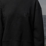 Barrel Sleeve 70's SRF LA Crewneck - Black Embroidered - Heidi Merrick