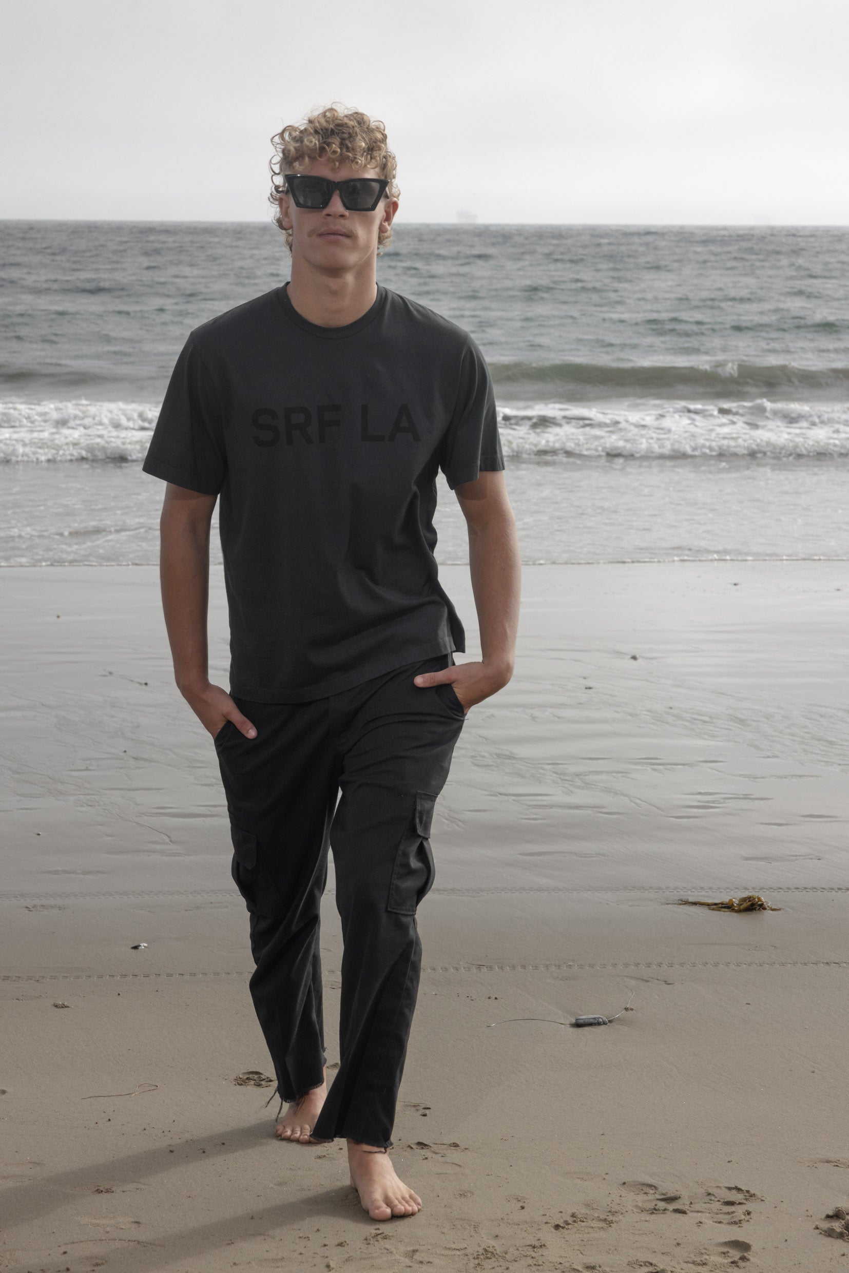 SRF LA Classic Tee - Black on Washed Black - Heidi Merrick