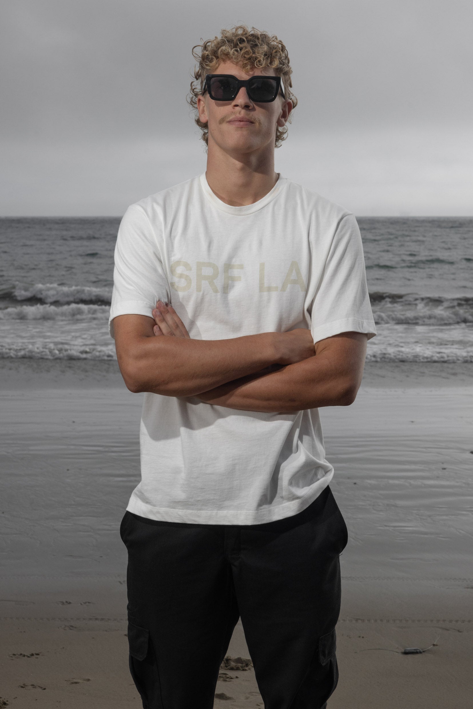 SRF LA Classic Tee - Antique Cream on White - Heidi Merrick