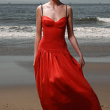 Garden Dress - Vermilion Linen