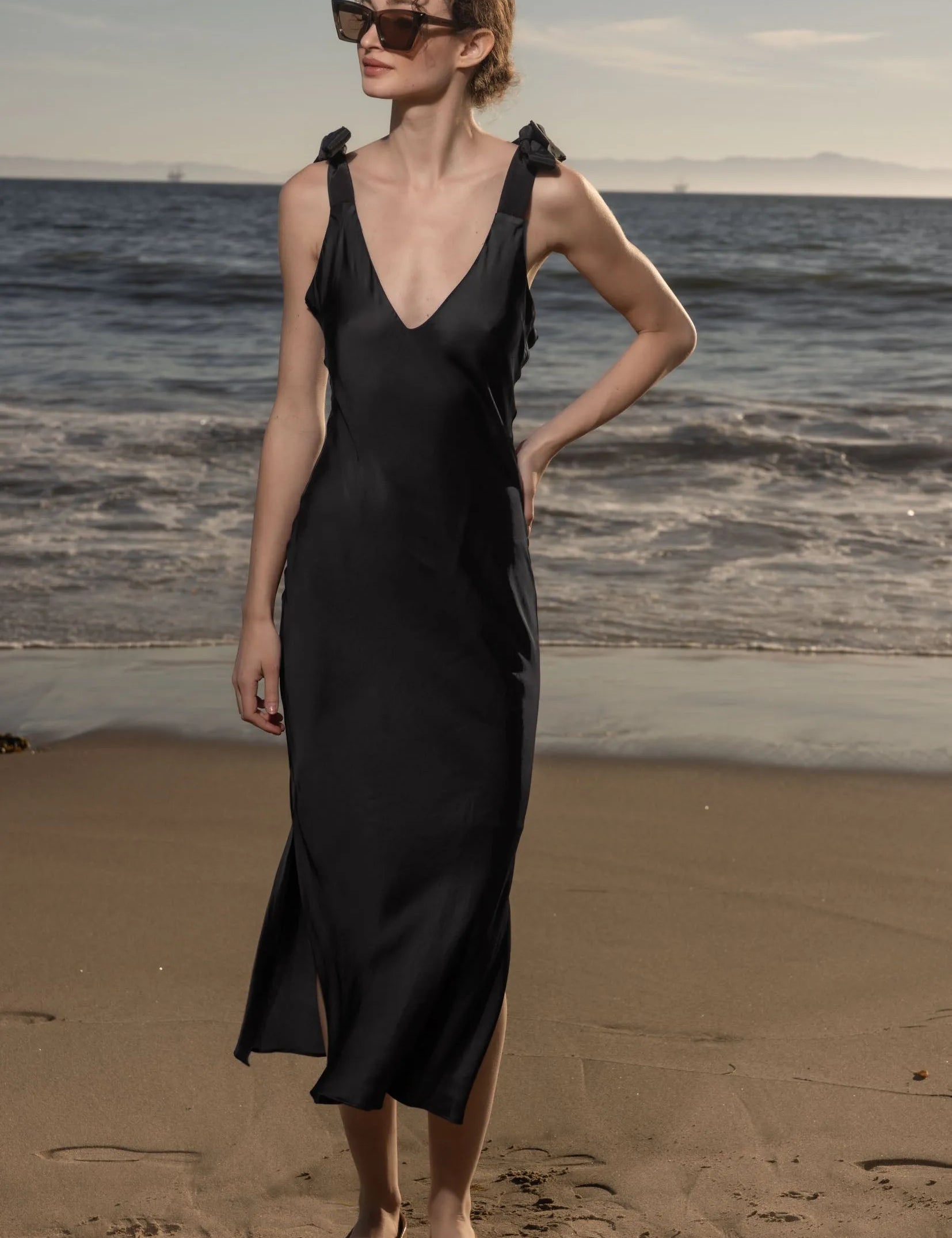 Marion Slip Dress - Black - Heidi Merrick