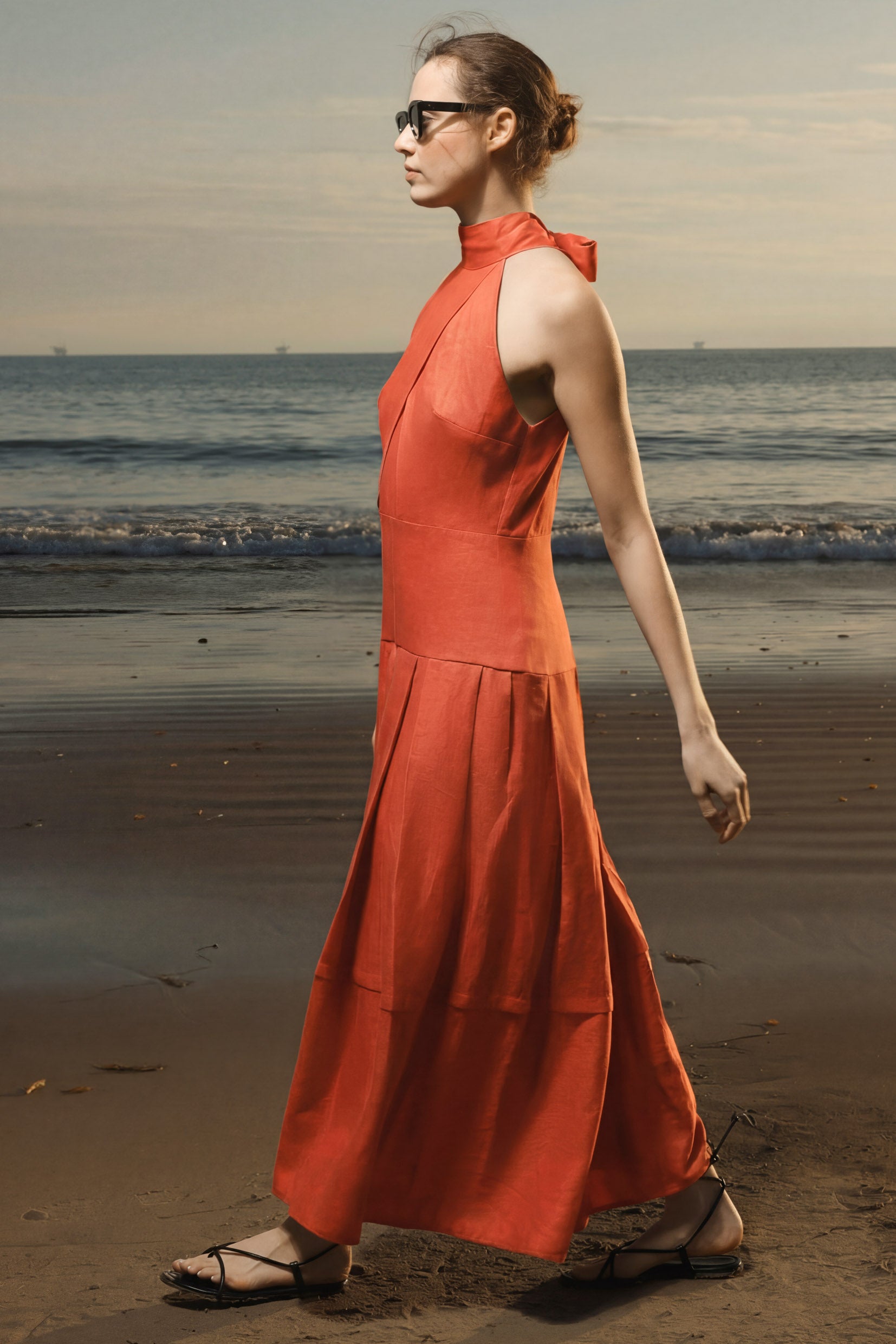 Nysa Dress - Poppy Linen - Heidi Merrick