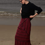 Geometry Skirt - Burgundy Moroccan Stripe - Heidi Merrick