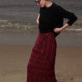 Geometry Skirt - Burgundy Moroccan Stripe - Heidi Merrick