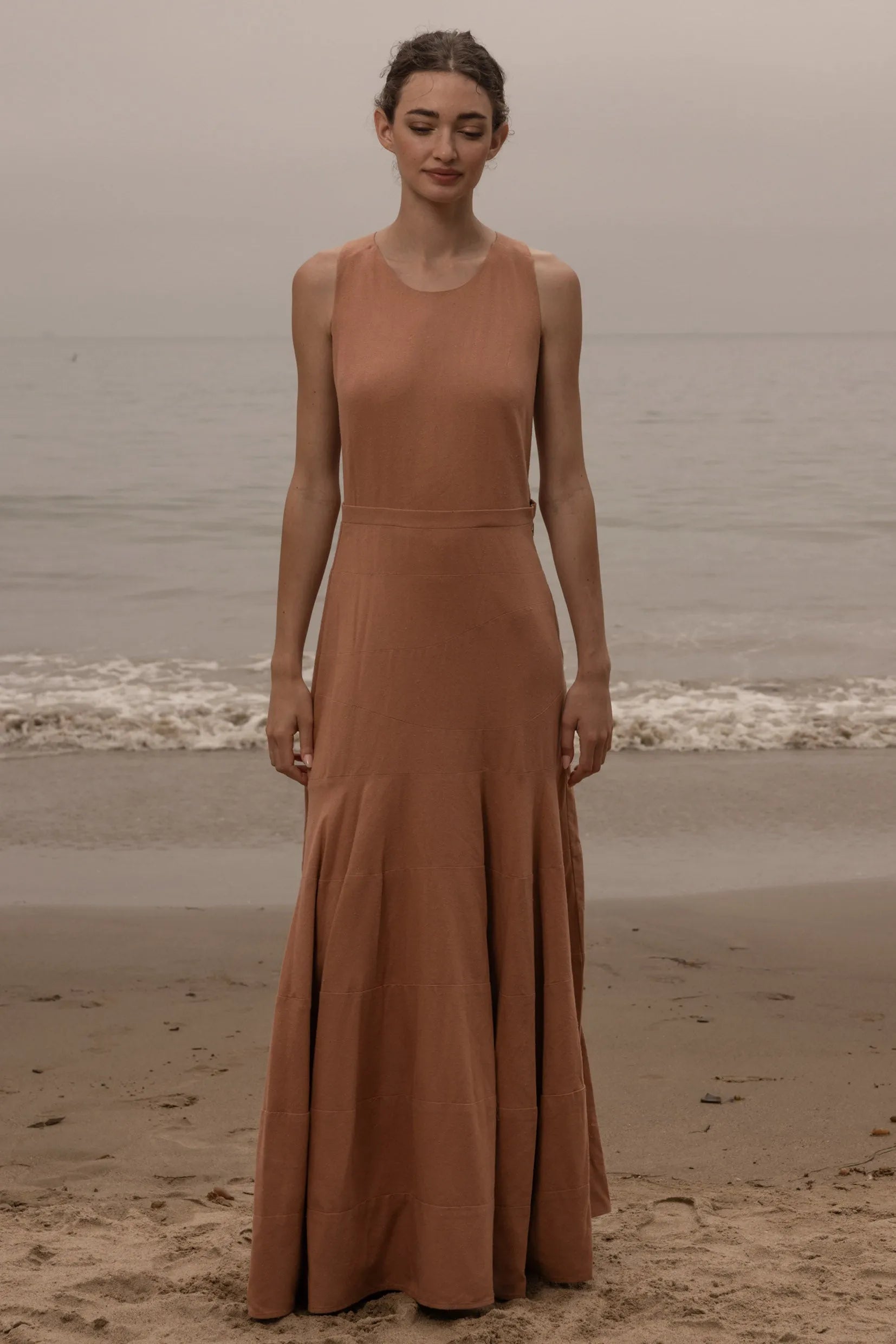 Windsor Gown - Blush Silk Noil - Heidi Merrick