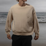 Barrel Sleeve 70's SRF LA Crewneck - Antique Cream Embroidered - Heidi Merrick