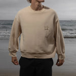 Barrel Sleeve 70's SRF LA Crewneck - Antique Cream Embroidered - Heidi Merrick