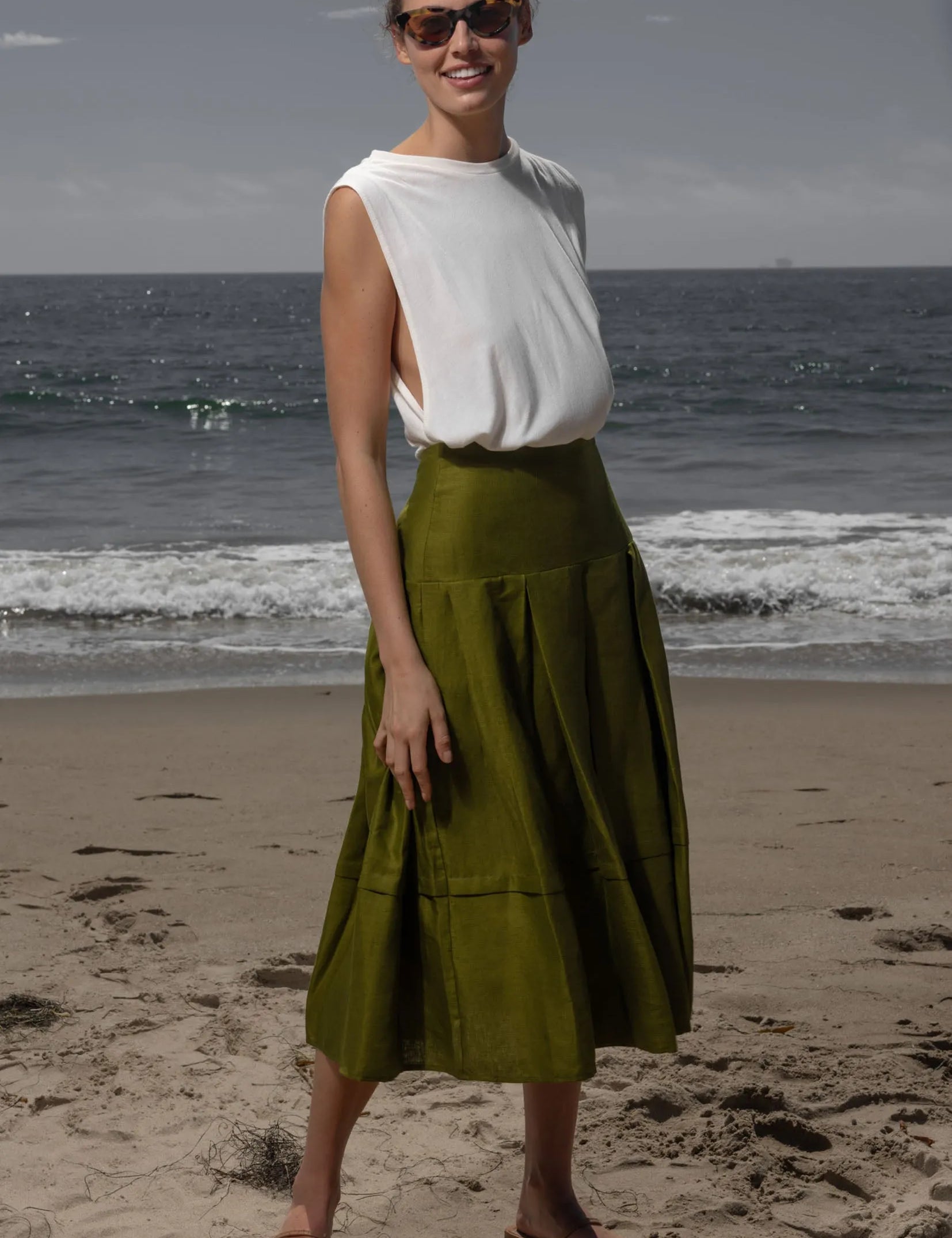 Contessa Skirt - Frog Linen - Heidi Merrick