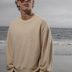 Barrel Sleeve 70's SRF LA Crewneck - Antique Cream Embroidered - Heidi Merrick