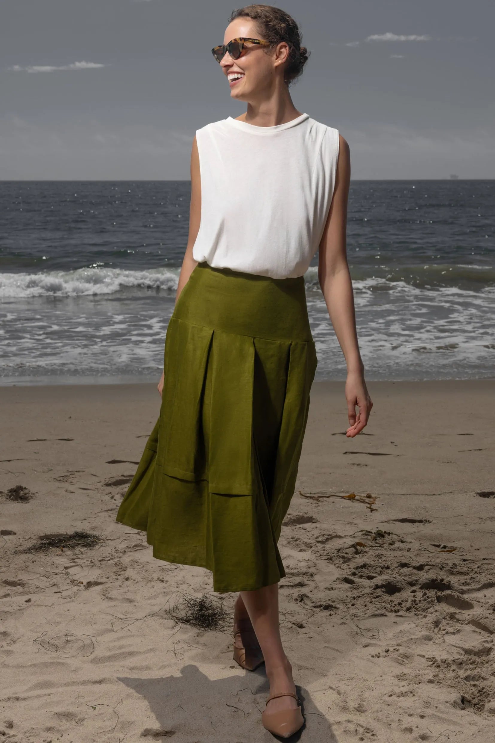 Contessa Skirt - Frog Linen - Heidi Merrick