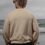 Barrel Sleeve 70's SRF LA Crewneck - Antique Cream Embroidered - Heidi Merrick