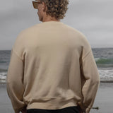 Barrel Sleeve 70's SRF LA Crewneck - Antique Cream Embroidered - Heidi Merrick