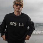 Barrel Sleeve SRF LA Crewneck - Antique Cream on Black - Heidi Merrick