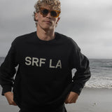 Barrel Sleeve SRF LA Crewneck - Antique Cream on Black - Heidi Merrick