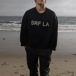 Barrel Sleeve SRF LA Crewneck - Antique Cream on Black - Heidi Merrick
