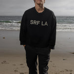 Barrel Sleeve SRF LA Crewneck - Antique Cream on Black - Heidi Merrick