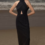 Aurora Dress - Noir Silk Noil - Heidi Merrick