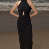 Aurora Dress - Noir Silk Noil - Heidi Merrick