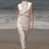 Geometry Skirt - Ivory Silk Noil