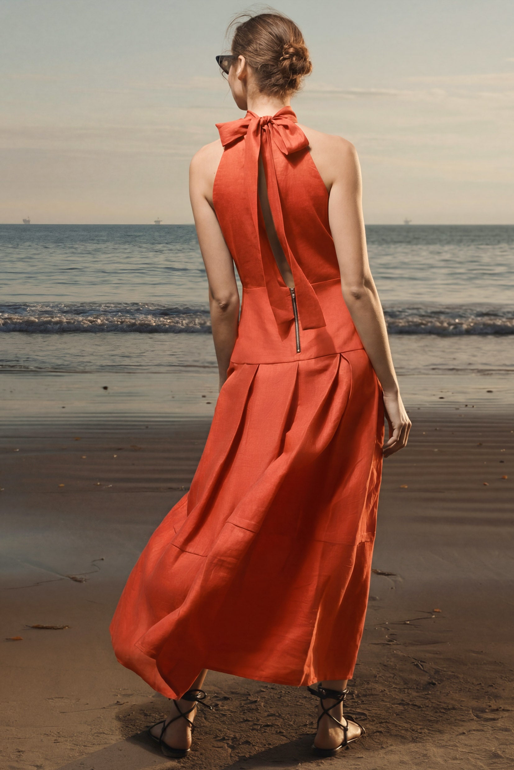 Nysa Dress - Poppy Linen - Heidi Merrick