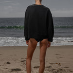 Barrel Sleeve 70's SRF LA Crewneck - Black Embroidered - Heidi Merrick