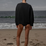 Barrel Sleeve 70's SRF LA Crewneck - Black Embroidered - Heidi Merrick