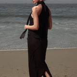 Geometry Skirt - Black Silk Noil