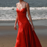 Garden Dress - Vermilion Linen