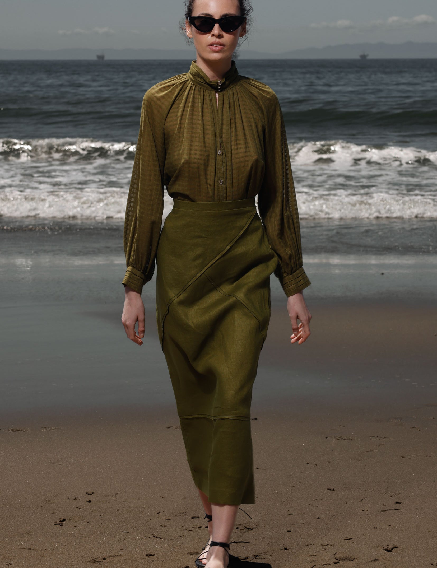 Geometry Skirt - Frog Linen - Heidi Merrick