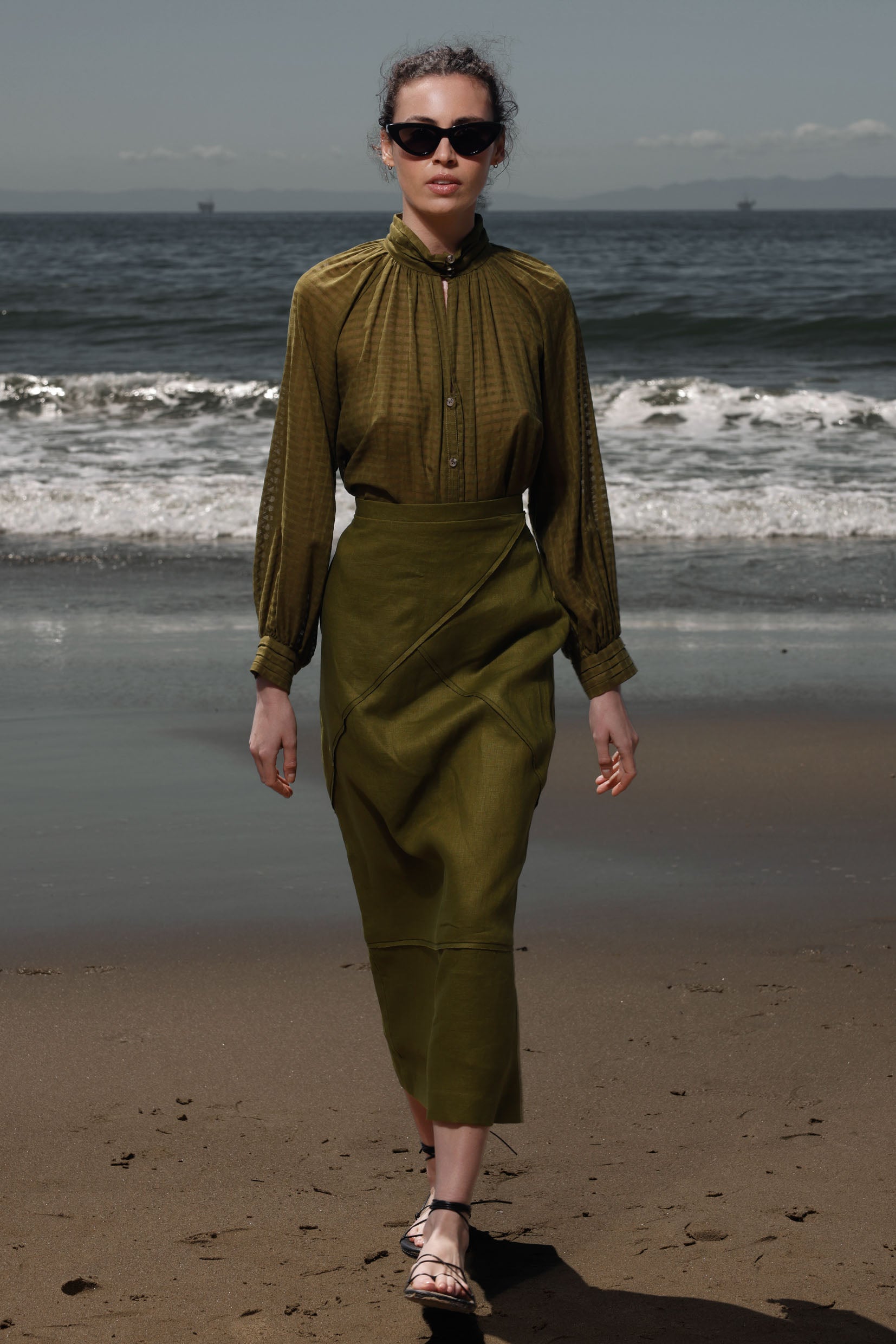 Geometry Skirt - Frog Linen - Heidi Merrick