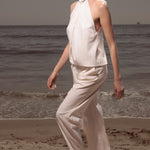 Baptiste Pant - Ivory Silk Noil - Heidi Merrick