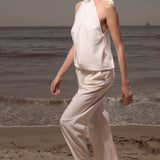 Baptiste Pant - Ivory Silk Noil - Heidi Merrick