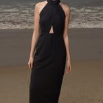 Aurora Dress - Noir Silk Noil - Heidi Merrick