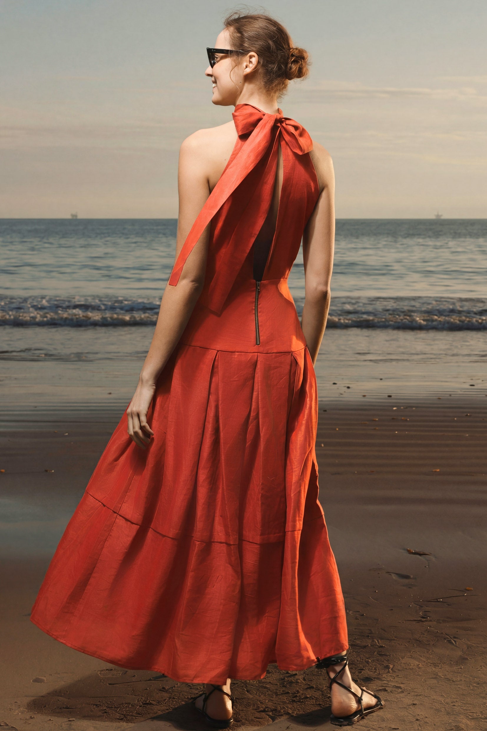 Nysa Dress - Poppy Linen - Heidi Merrick