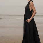 Corsica Dress - Noir Tissue Linen - Heidi Merrick